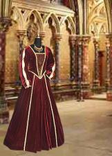 Ladies Medieval Tudor Ann Boleyn Costume and Headdress Size 10 - 12